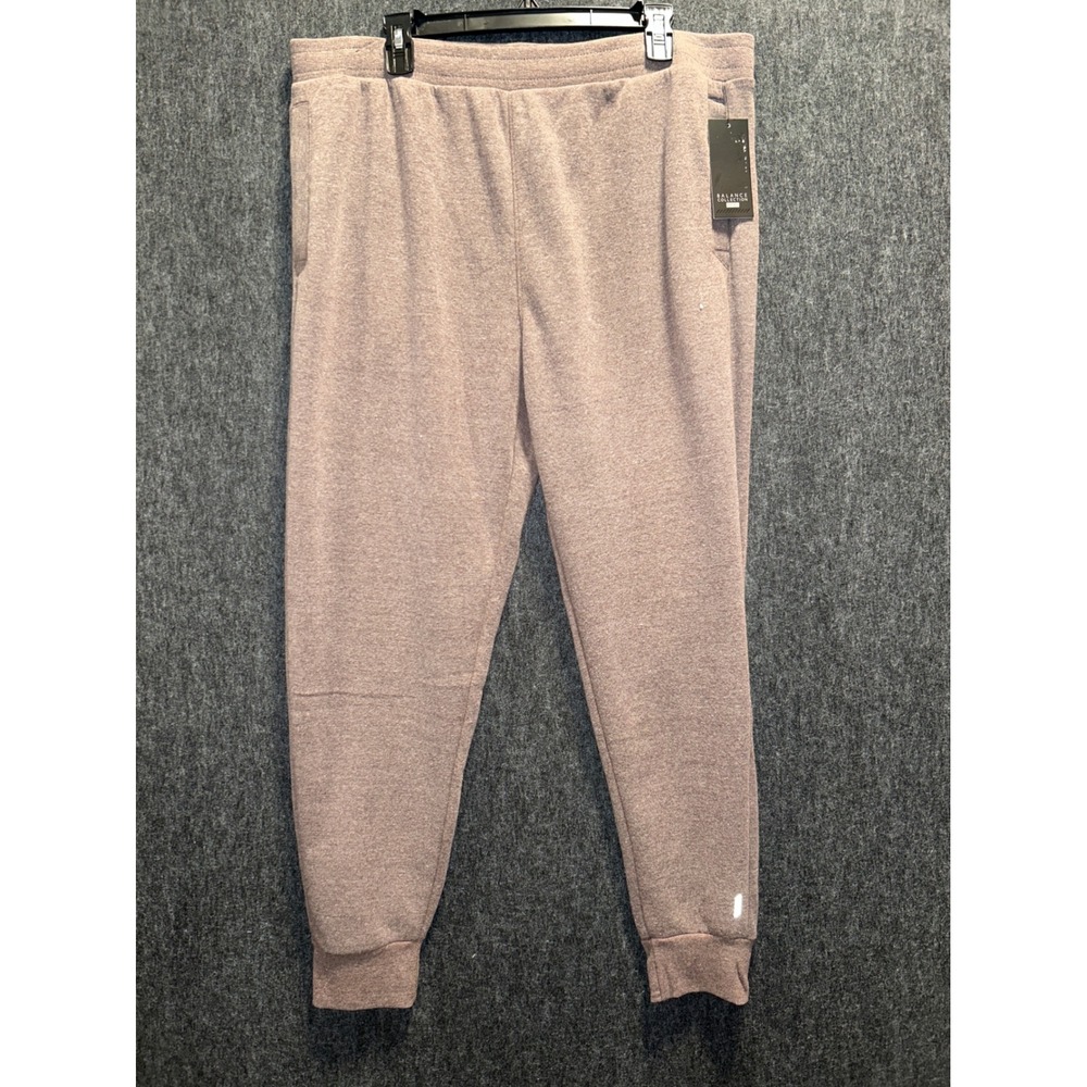Balance Collection Joggers Mens XL Heather Chocolate Plum Recycled Fleece Gym